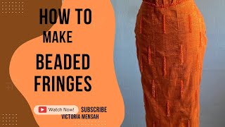 How to make beaded fringes- easy method #sewingtutorial #diy #bead #fashion #kente #corset #beading screenshot 4