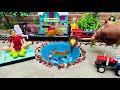 DIY mini tractor heavy koi fish | How to make a water pump and aquarium for fish to live