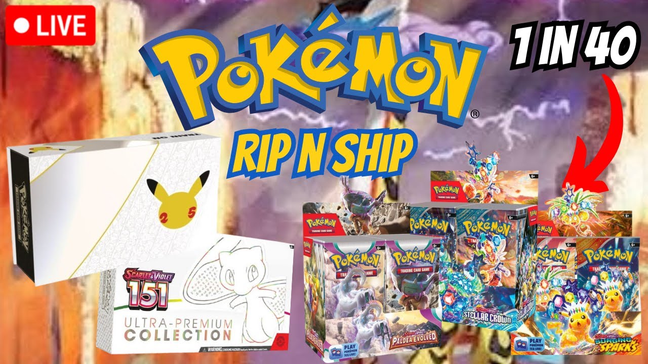 LIVE Pokemon RIP N SHIP! Random Pack SEALED ITEMS NIGHT! - YouTube