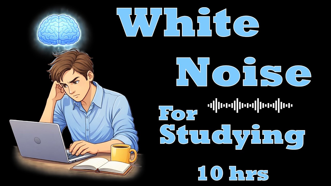 White Noise for Studying l 10 Hours l Deep Focus Sound + Black Screen