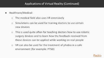 Virtual Reality with Unity : Applications of Virtual Reality | packtpub.com
