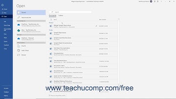 Word 2019 and 365 Tutorial Opening Documents Microsoft Training