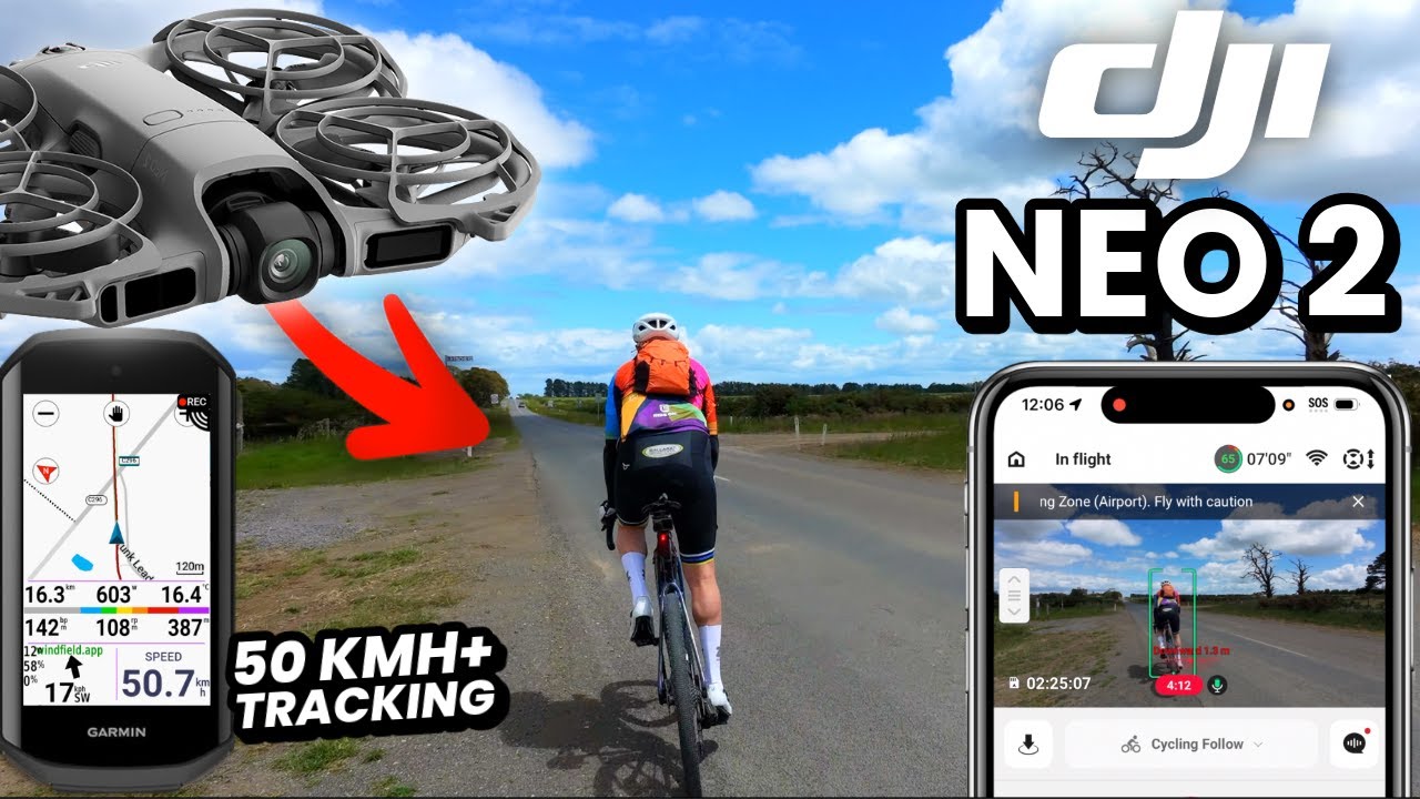 Тест скорости на велосипеде DJI Neo 2... 50 км/ч!?