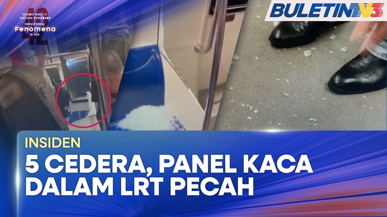 INSIDEN | Lima Cedera Panel Kaca Dalam LRT Kelana Jaya Pecah