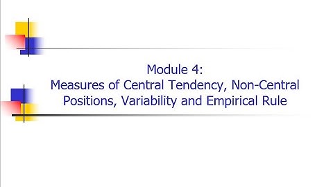 Module 4 - Part 2: Measures of Variation