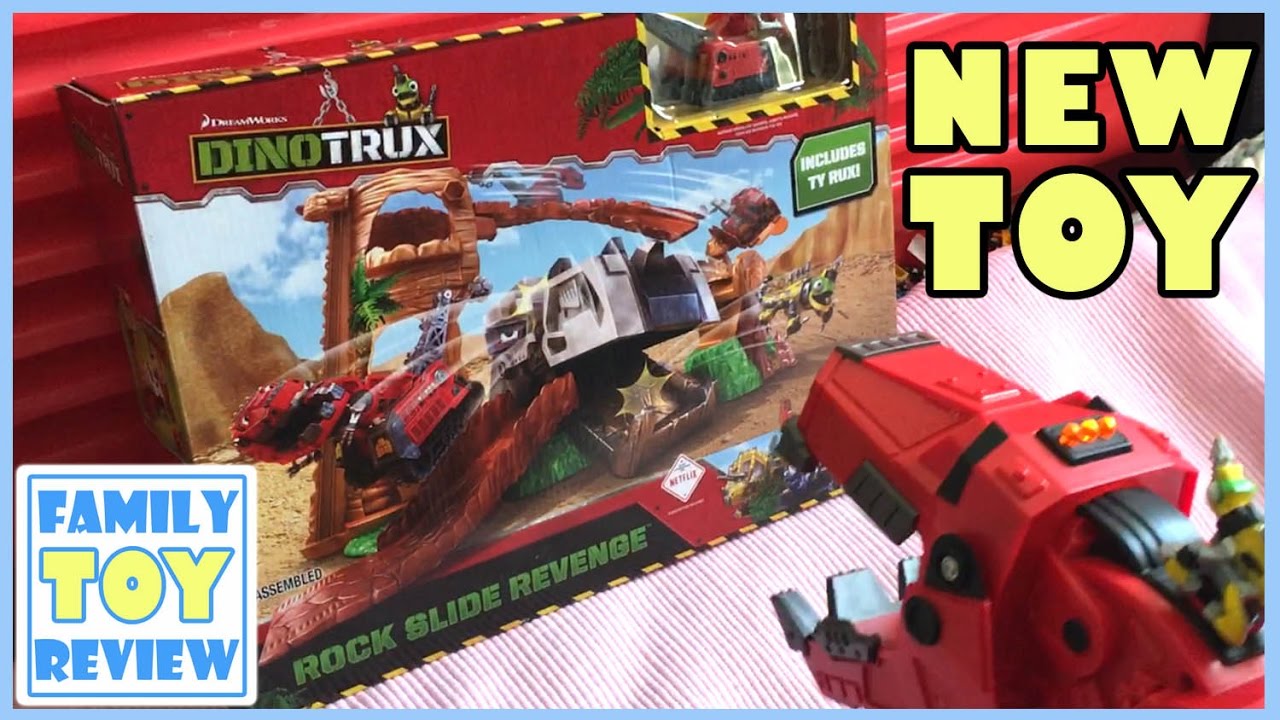 DinoTrux Toys NEW RELEASE Ty Rux Rock Slide Revenge DinoTrux Playset
