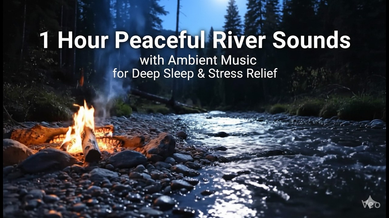 1 Hour Peaceful River Sounds with Ambient Music for Deep Sleep & Stress Relief