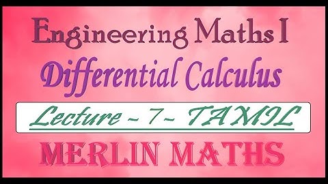 Engineering Maths 1-unit3- Differential calculus- Evolute - Tamil