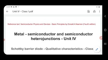 Metal - semiconductor and semiconductor heterojunctions - Class 1