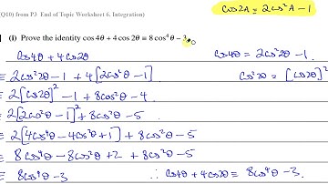 A2 (IAL) Pure Mathematics (P3) End of Topic WS 7. Integration, Trig Identities, Trig Equations
