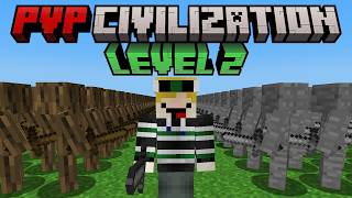 Thumbnail for Minecraft but I LEVEL UP in PVP CIVILIZATION