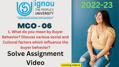 MCO - 06 Solved Assignment 2022-23 / Solve Assignment Video #mcom#ignou #learningculture #assignment