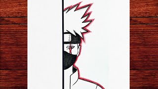 Kakashi Drawing Step By Step How To Sketch Half Face With Sharingan Mask
