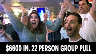 😱 Betting $6600 ➡️ 22 Person GROUP PULL 💸 Fortune Link @ Plaza Las Vegas