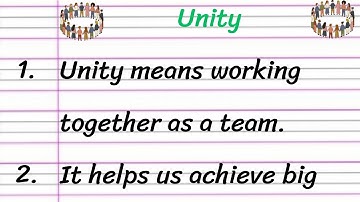 Unity 10 Lines Essay Writing in English || Short Essay in Unity || 10 Lines on Unity