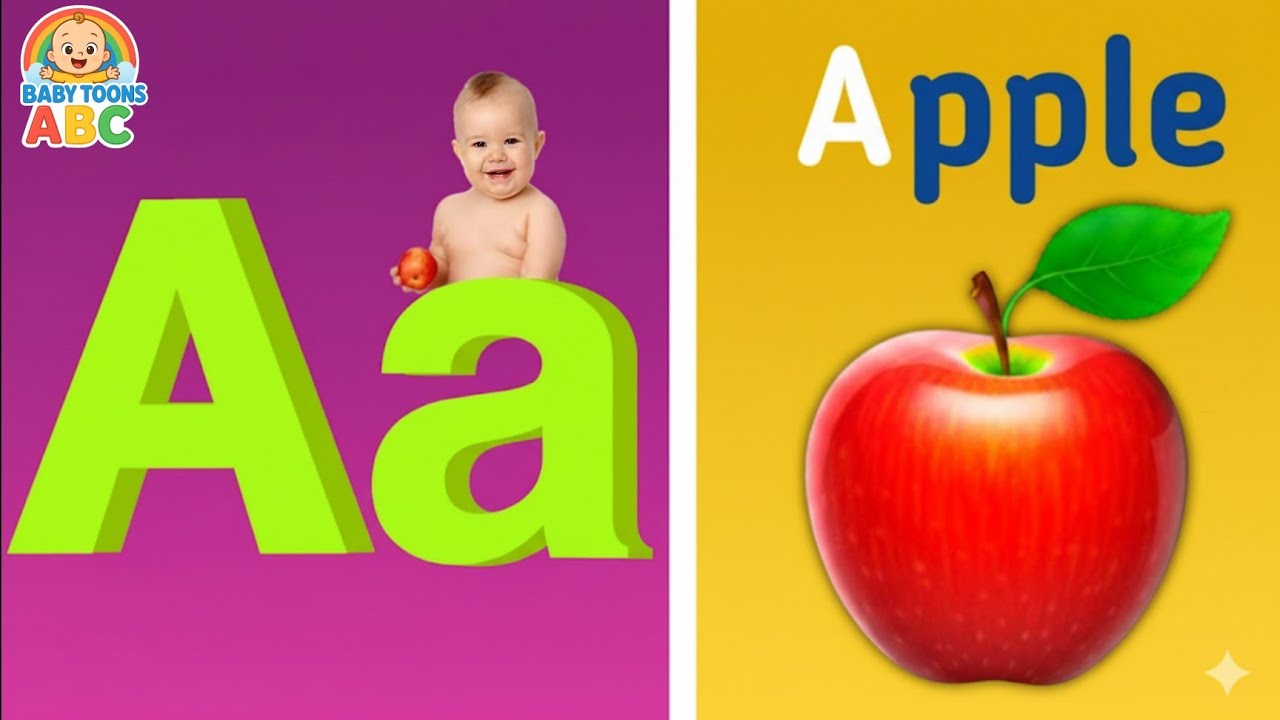 A for Apple B for Ball Phonics Song with Two Words ABC Alphabet Songs ...
