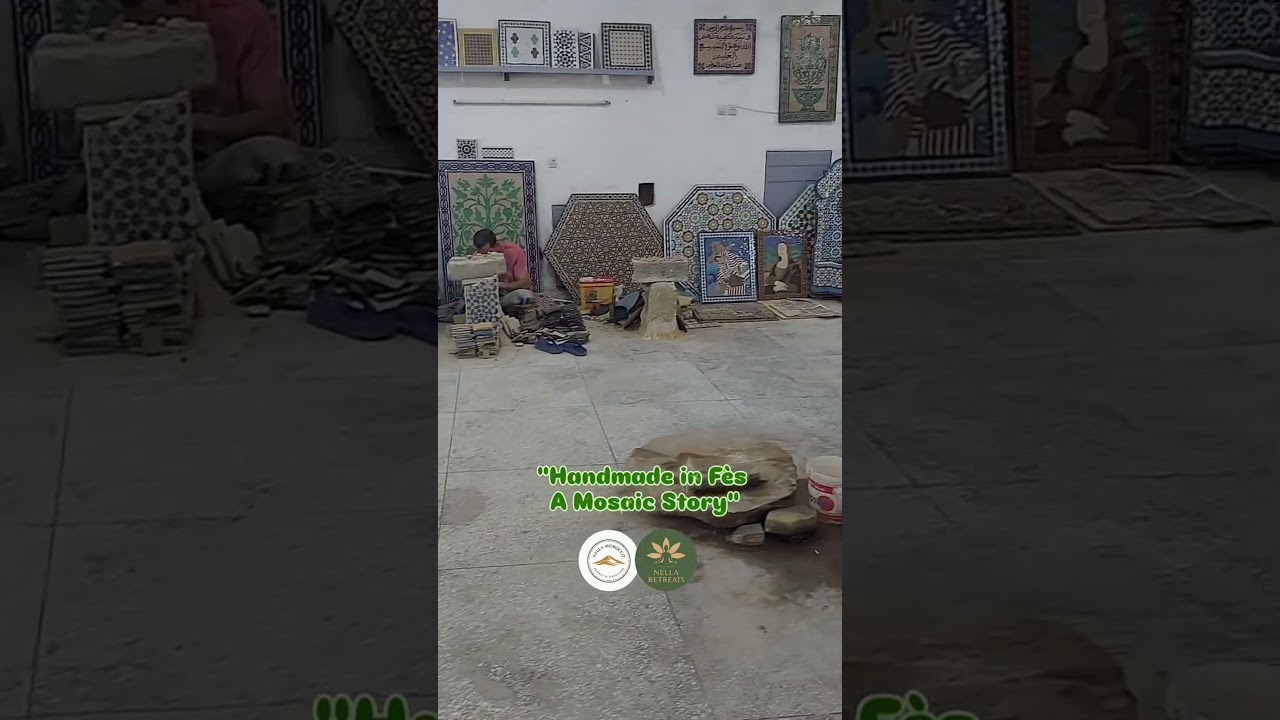 "Handmade in Fès: Moroccan Mosaic Table Crafted Stone by Stone 🇲🇦" 