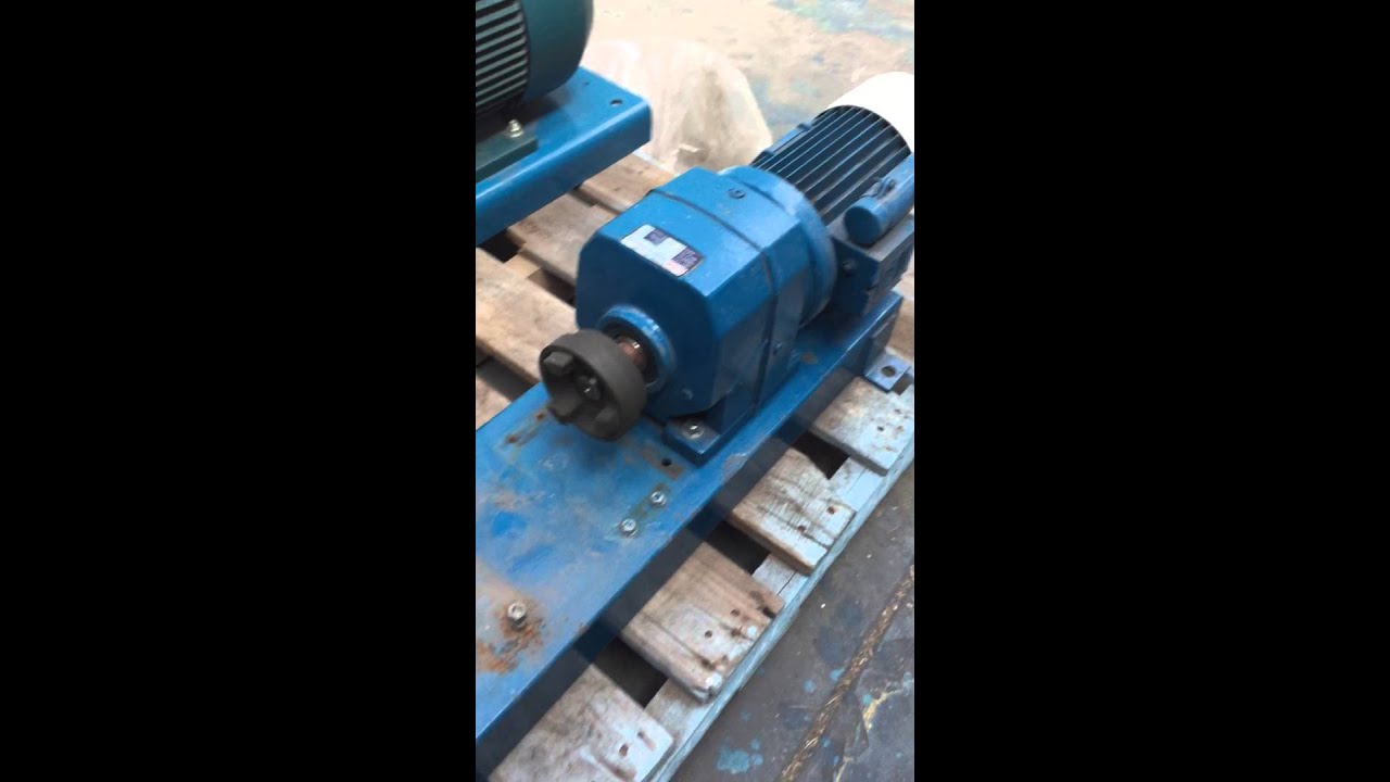 67rpm 1.1kW Geared motor on base YouTube