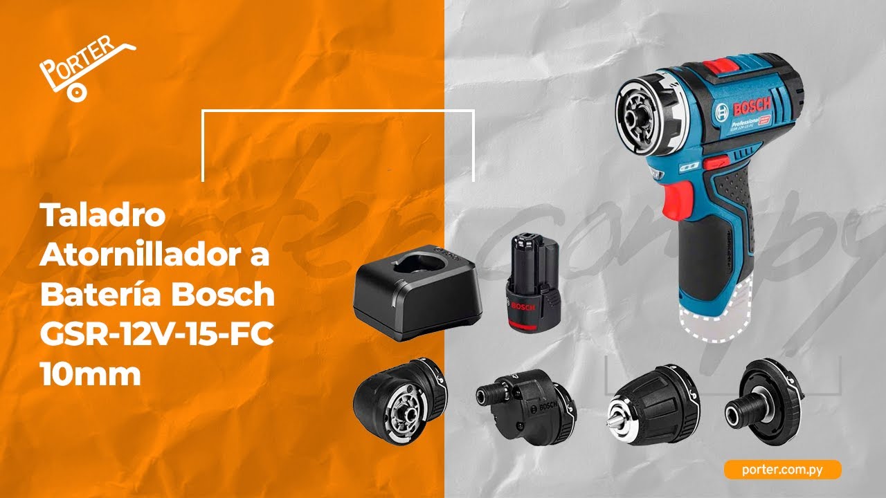 porter.com.py - Taladro Atornillador a Batería Bosch GSR-12V-15-FC