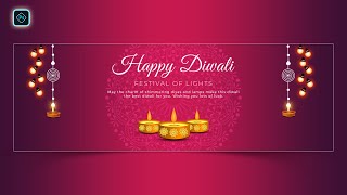 Diwali Festival of Light Facebook Cover Banner Design in Photoshop Tutorial screenshot 2