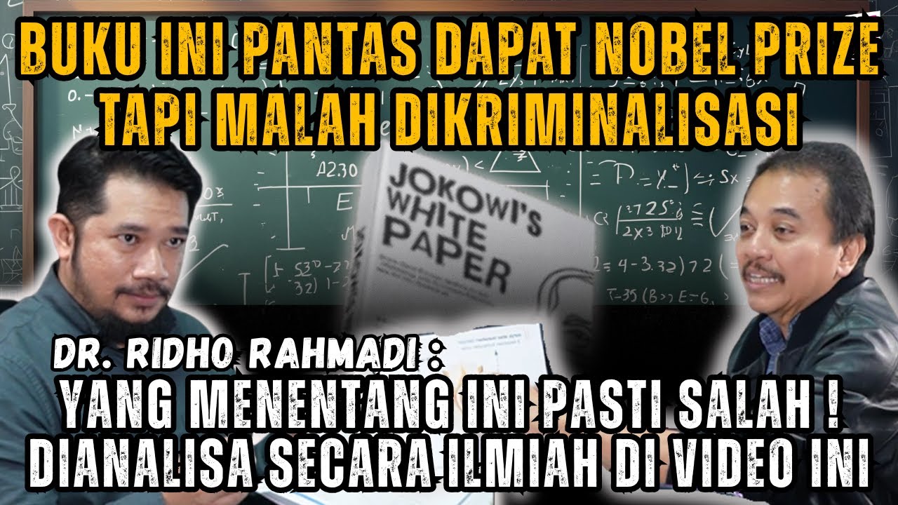 DR RIDHO : BUKU RISMON BUKAN FITNAH! INI ANALISA KELAS DUNIA - YouTube