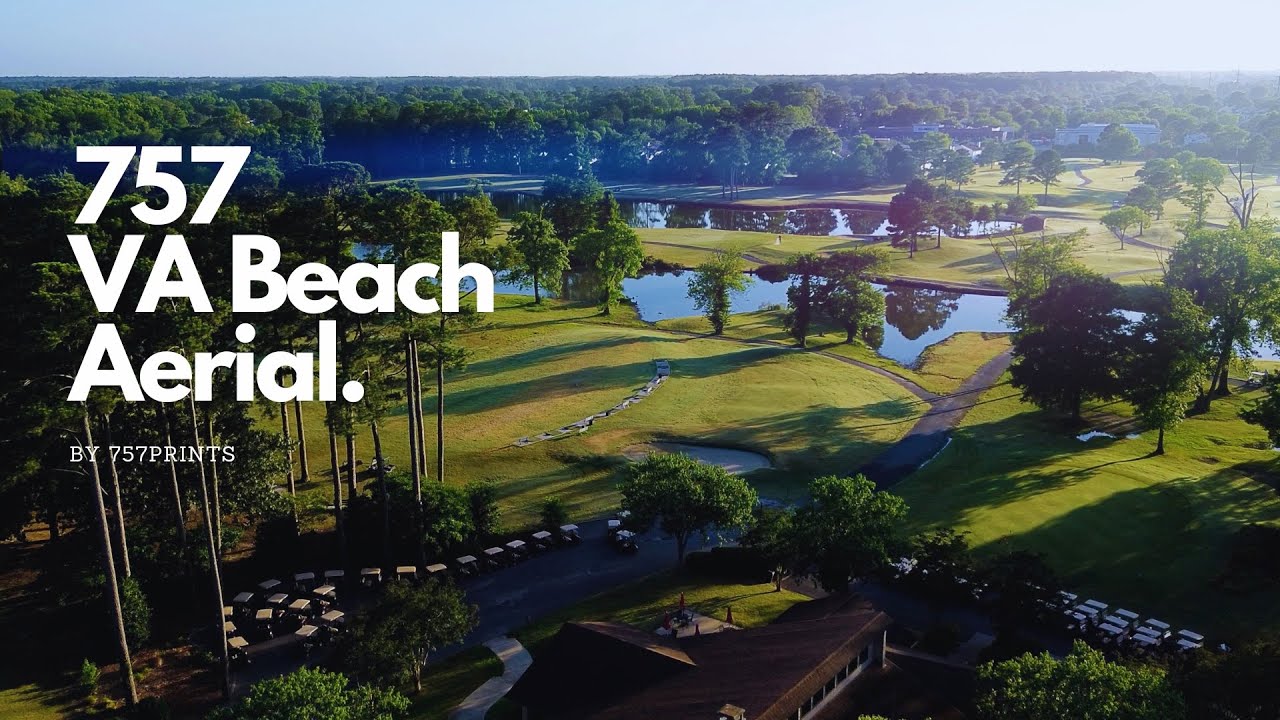 Virginia Beach Footage. Aerial. Sunrise. Honey Bee Golf Club. 4K YouTube