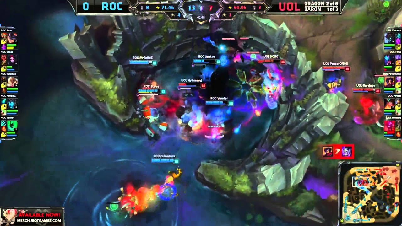 UOL PowerOfEvil Baron Steal! - ROC vs UOL - EULCS Summer Playoffs - Quarterfinals Day 2