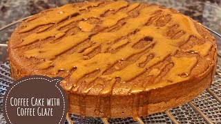 Coffee Cake with Coffee Glaze - Quick and Easy Recipe (Eggless)