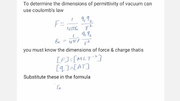 How to determine the dimensions of permittivity of vacuum