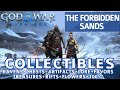 God Of War Ragnarok The Forbidden Sands جميع المواقع القابلة للتحصيل الصناديق والتحف وما إلى ذ