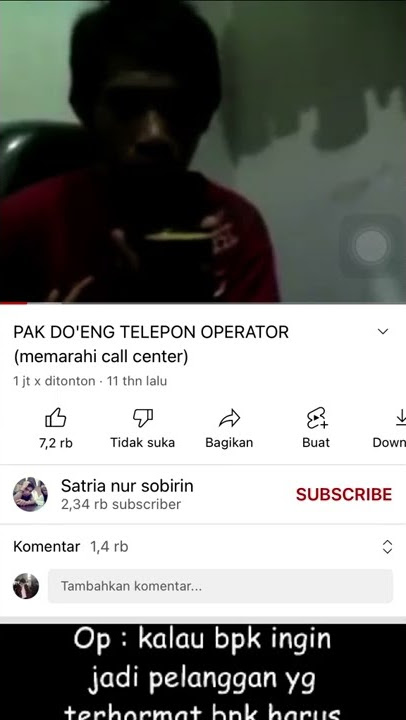 bapak Doeng nelpon call center,video asli