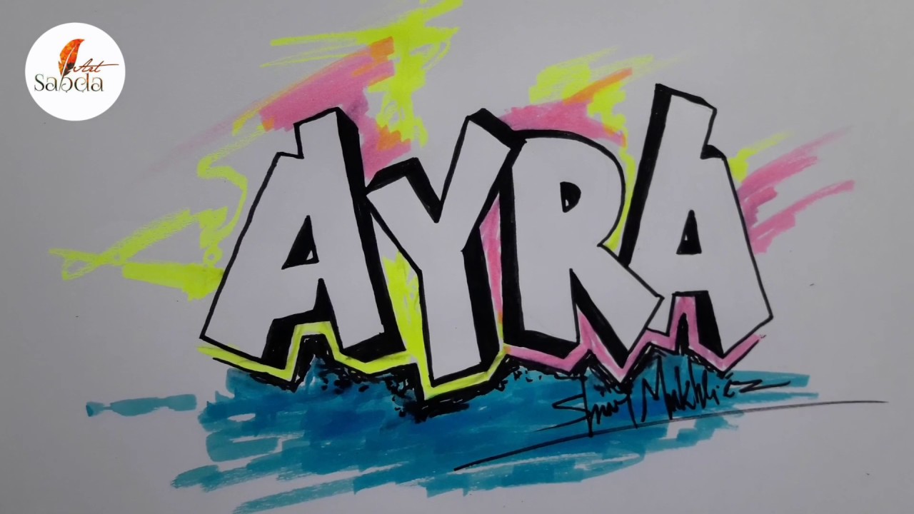 Cara Menggambar Grafiti 3d Ayra Youtube Cara Menggambar Grafiti 3d Ayra Youtube