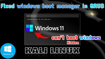 Windows 10/11 missing in Grub bootloader Kali linux/ubuntu