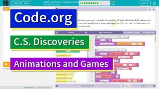 Code.org Lesson 28.9 Project - Design a Game | Tutorial with Answers | C.S. Discoveries Unit 3