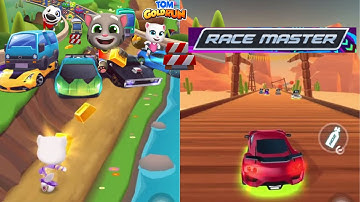 Race Master & Talking Tom Gold Run | combine video game | trending now mobile game #racemaster3d