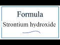 Strontium Hydroxide and Ionic Charges