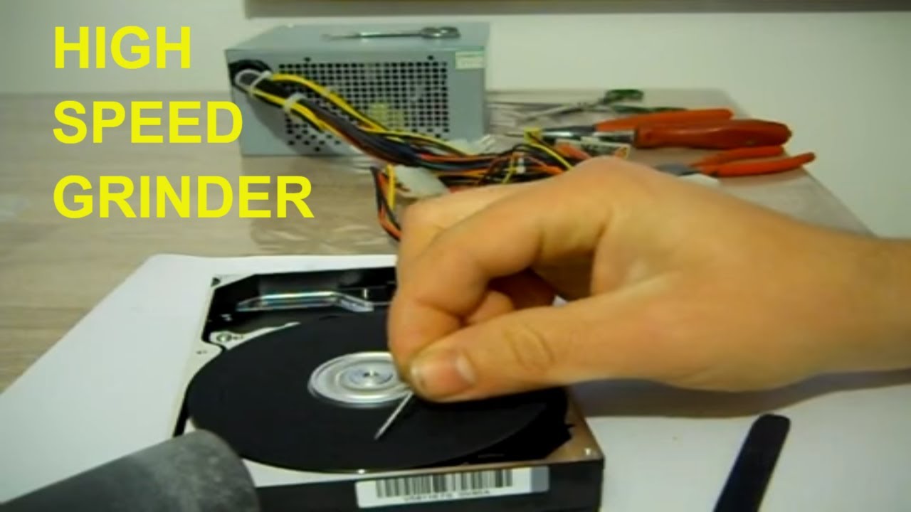 high speed grinder from old Hard drive YouTube