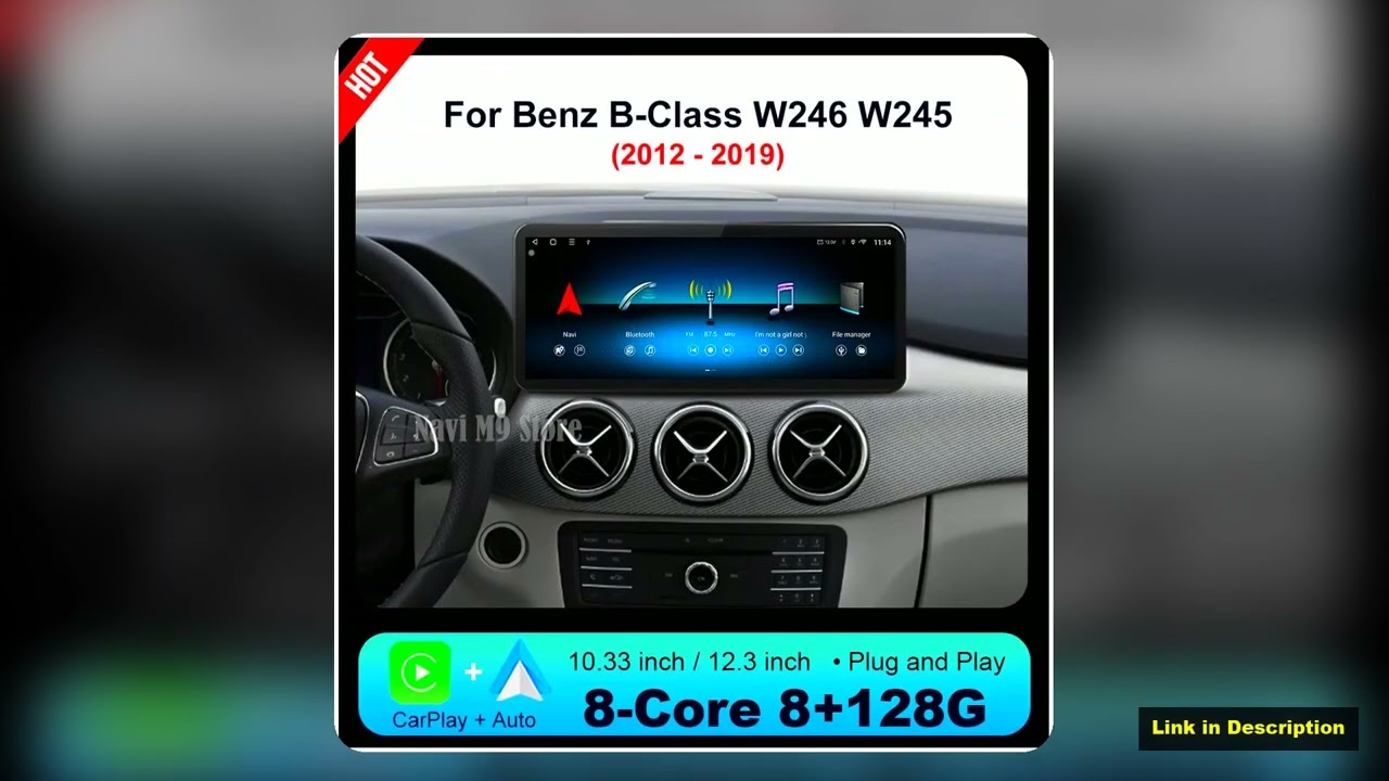 Navigation GPS Android Auto Wireless CarPlay For Mercedes Benz Bclass W246 W245 2012 2019 Car