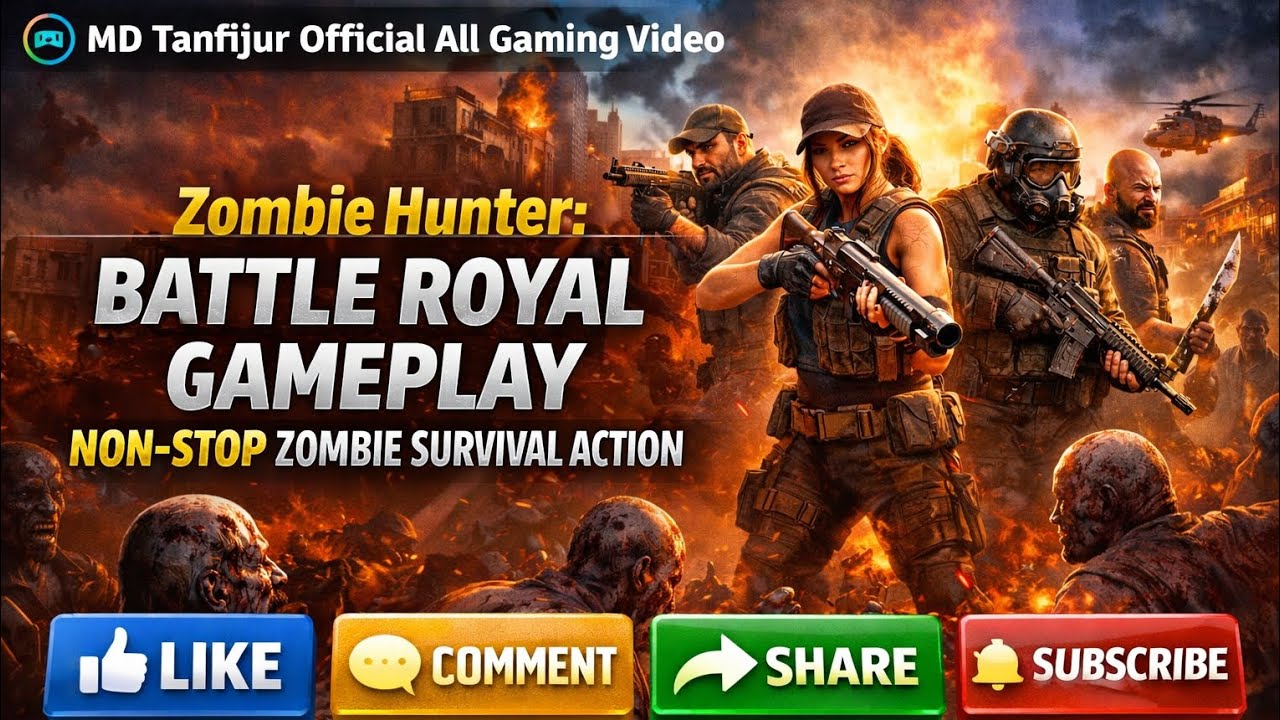 Zombie Hunter: Battle Royal Gameplay | Non-Stop Zombie Survival Action