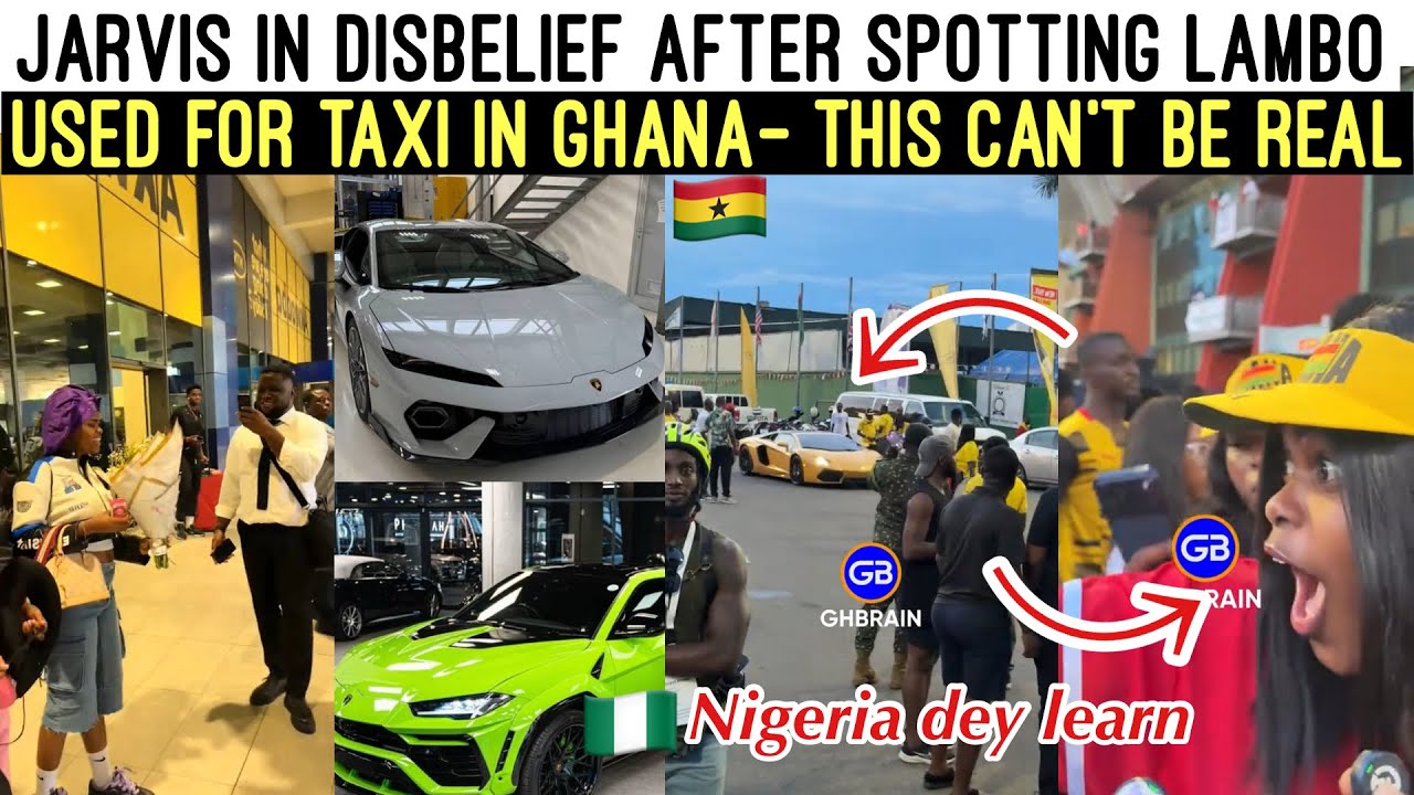 E-CHOKE‼️ NIGERIAN AI JARVIS SHOCKED😳AFTER SPOTTING LAMBO USED AS TAXI IN GHANA! LEVELS 