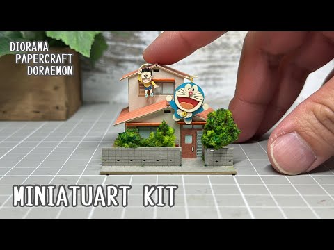 ドラえもん𖠿手のひらサイズのミニチュア野比宅！ペーパークラフトで