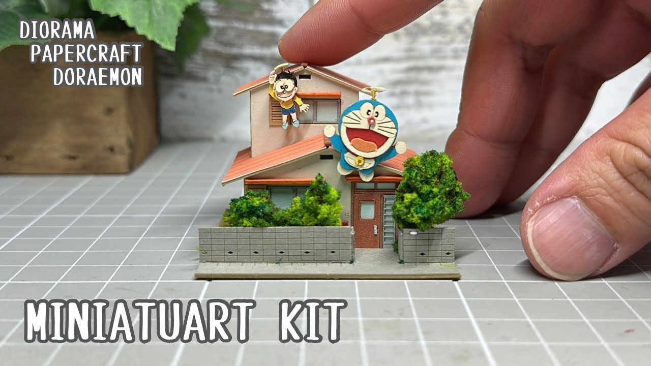 ドラえもん𖠿手のひらサイズのミニチュア野比宅！ペーパークラフトで