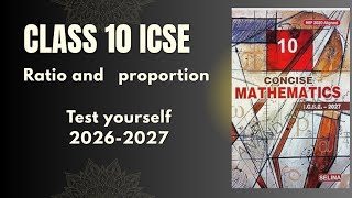 Class 10 ICSE maths ratio and proportion test yourself part 3