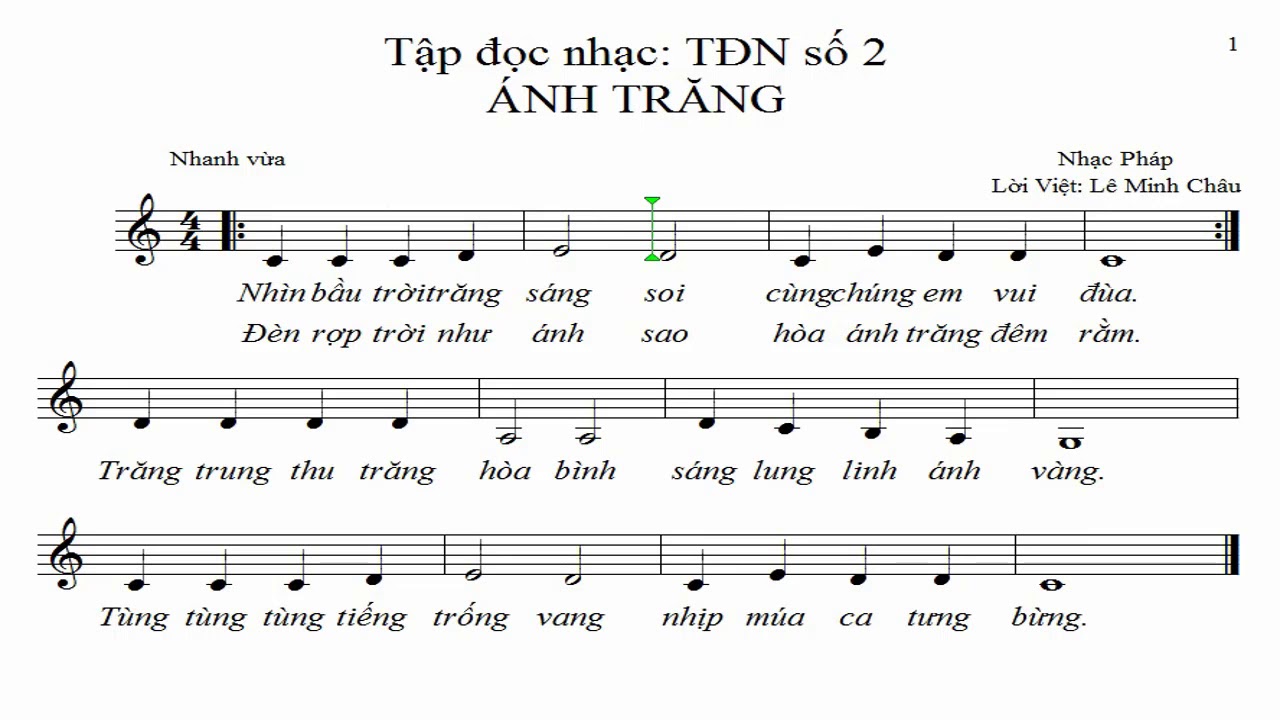 Tập đọc nhạc số 2 lớp 7 | TDN Số 2 Lớp 7 | Ánh trăng - youtube