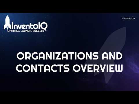 InventoIQ Organizations and Contacts Overview
