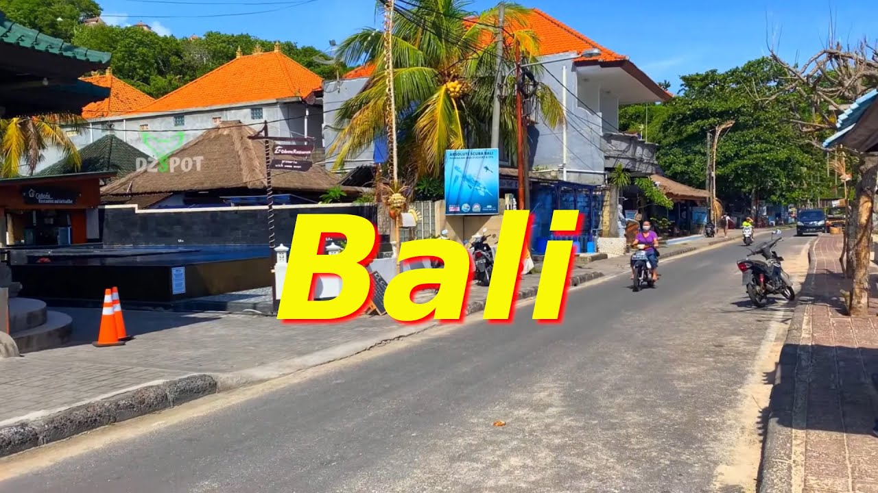 Carte de dessin animé mignon de l'île de Bali Indonésie illustration