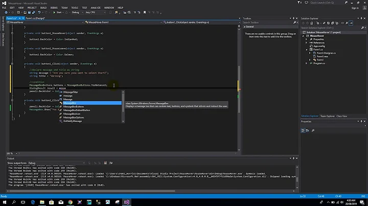 Visual Studio Message Box Button, Using Confirmation Box Yes or No and Cancel Before Execution