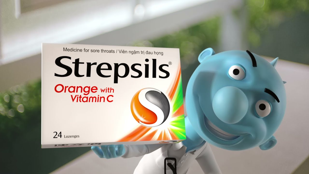 STREPSILS ORANGE - Viên ngậm Strepsils vị cam cùng Vitamin C