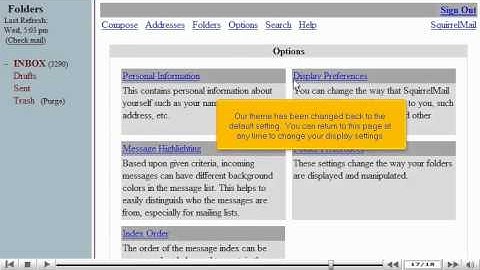 How to modify display preferences in Squirrel Mail - Canadian Web Hosting