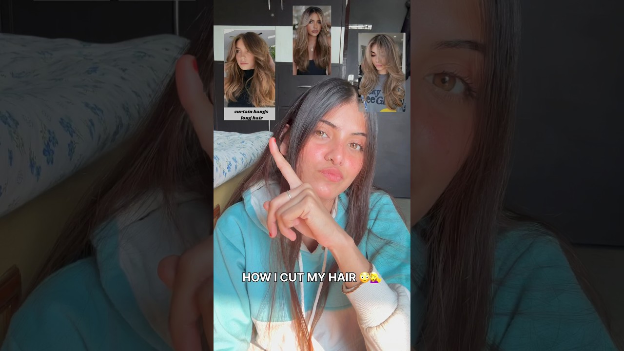 How I cut my hair 💇&zwj;♀️😳 || curtain bangs kaisa lag rha mujh pr 🫣#hairstyle #haircut #haircutting